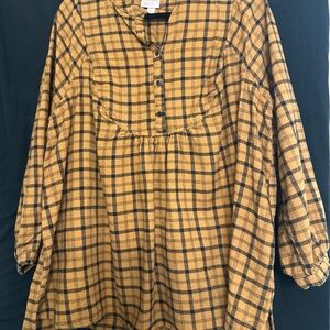 Isabel Maternity by Ingrid & Isabel Brown Plaid Shirt